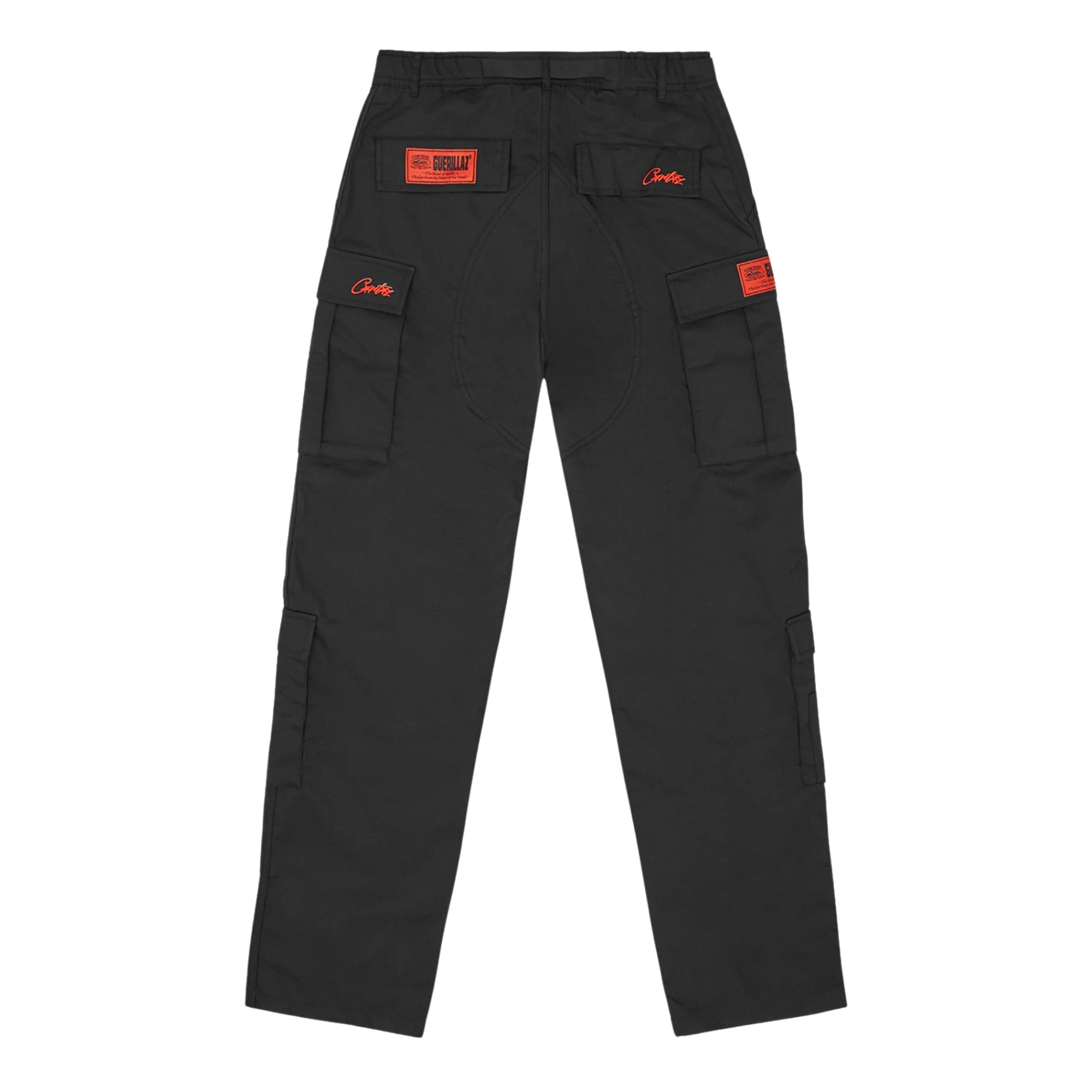 CORTEIZ GUERILLAZ CARGO TROUSERS | Black/Red
