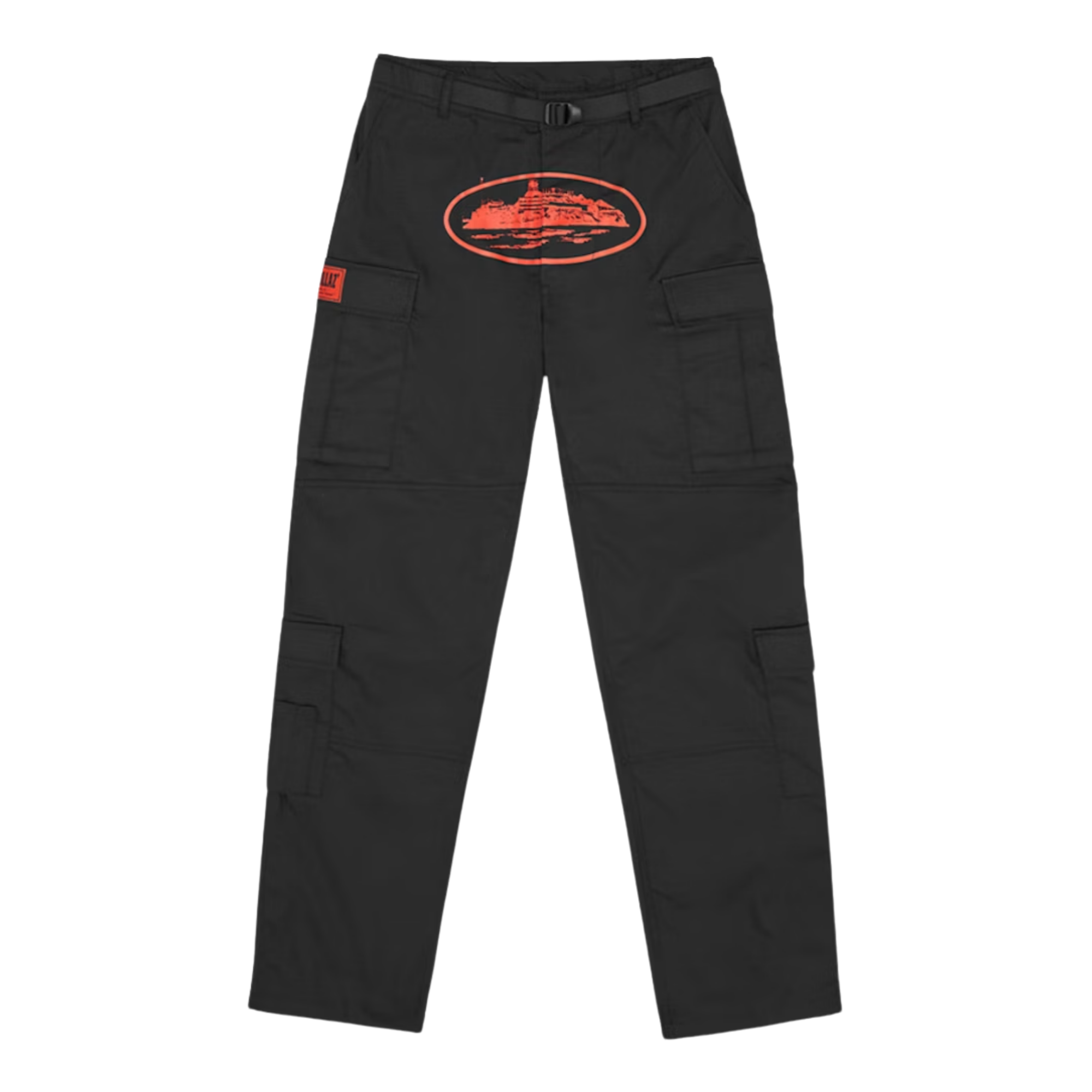 CORTEIZ GUERILLAZ CARGO TROUSERS | Black/Red