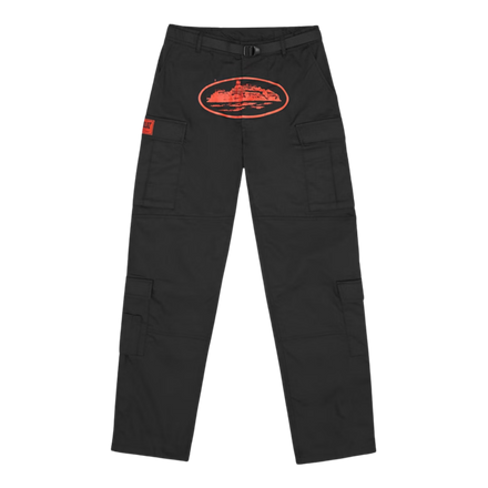 CORTEIZ GUERILLAZ CARGO TROUSERS | Black/Red